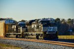 NS #1150 & 2806 are leading a waiting mixed freight train